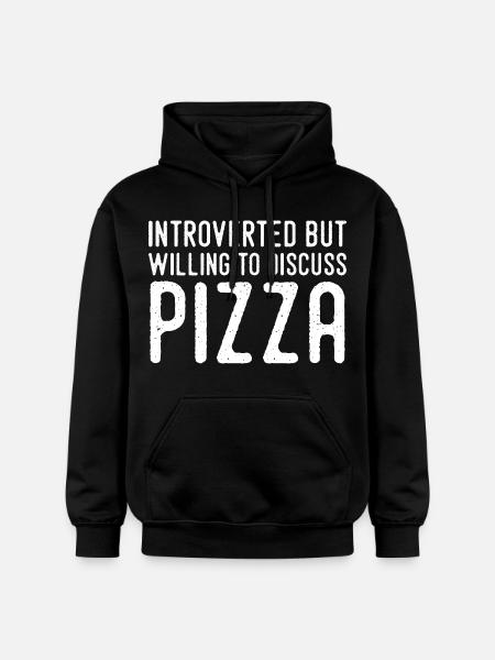 Introvert but Pizza Fan - Gildan Unisex Softstyle® Midweight Hoodie - black