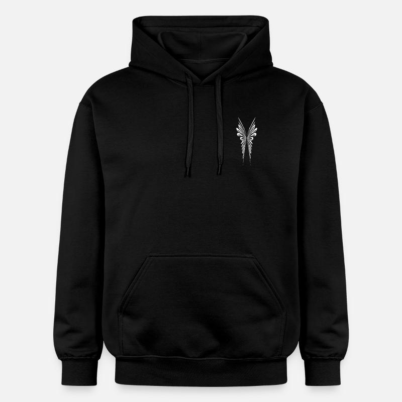 Deux ailes abstraites filigranes - Sweat à capuche Softstyle® Gildan Unisexe - noir