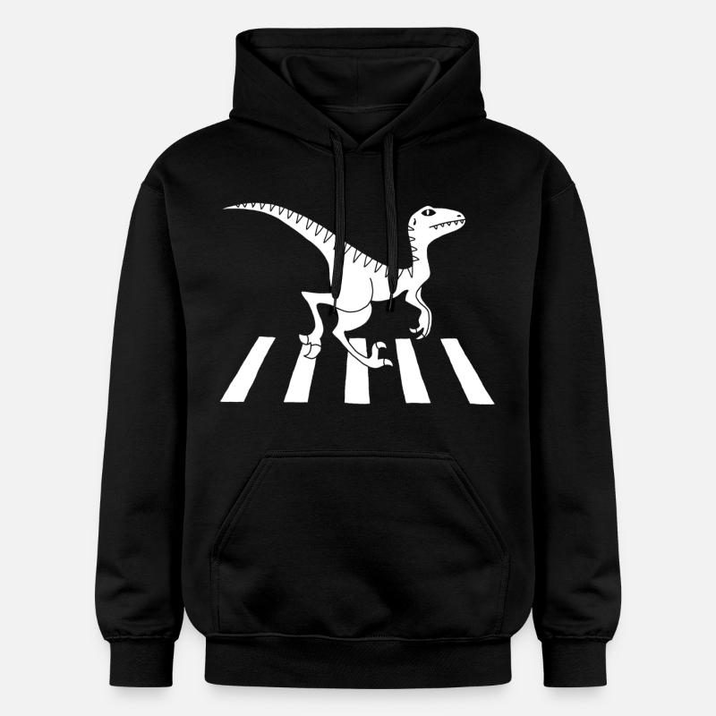 Dinosaure piéton (blanc) - Sweat à capuche Softstyle® Gildan Unisexe - noir