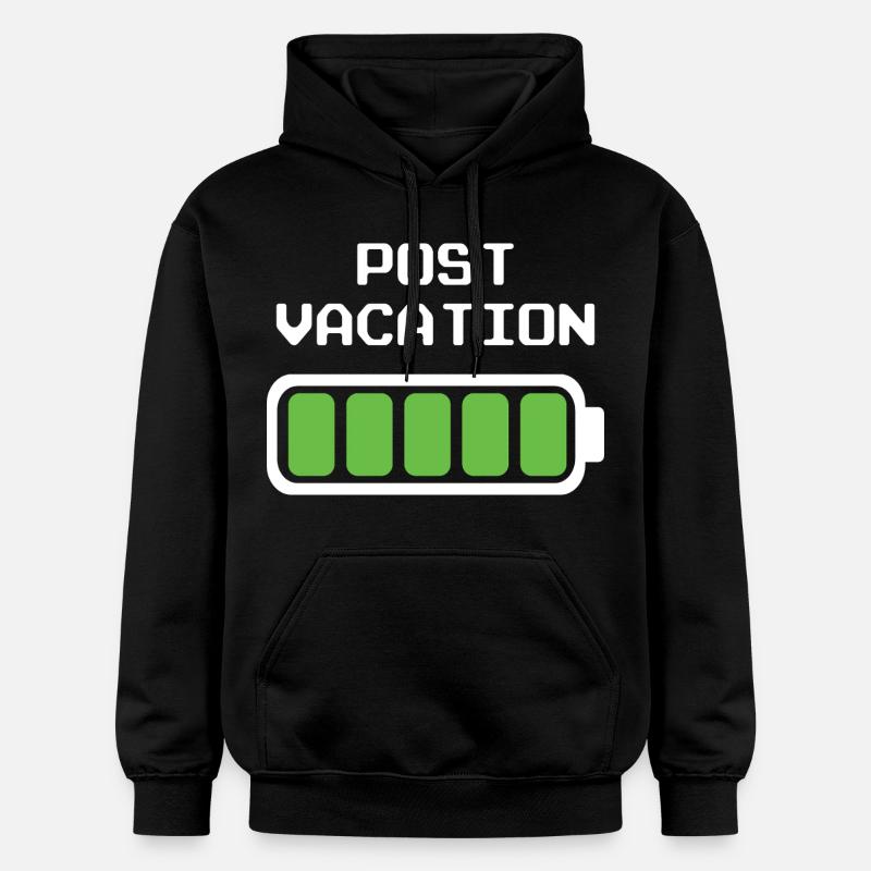 Conception post-vacances - Indicateur de batterie pleine - Sweat à capuche Softstyle® Gildan Unisexe - noir