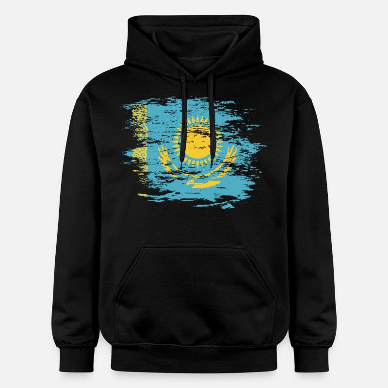 Drapeau du Kazakhstan utilisé - Sweat à capuche Softstyle® Gildan Unisexe - noir