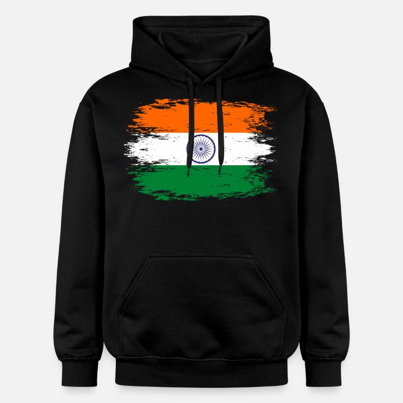 Drapeau de l’Inde aspect utilisé - Sweat à capuche Softstyle® Gildan Unisexe - noir