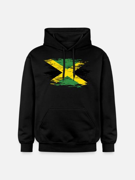 Jamaica flag used - Gildan Unisex Softstyle® Midweight Hoodie - black