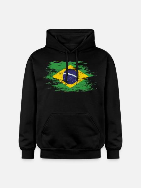 Drapeau du Brésil utilisé - Sweat à capuche Softstyle® Gildan Unisexe - noir