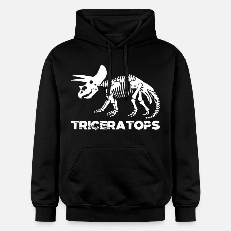 Squelette de tricératops blanc - Sweat à capuche Softstyle® Gildan Unisexe - noir