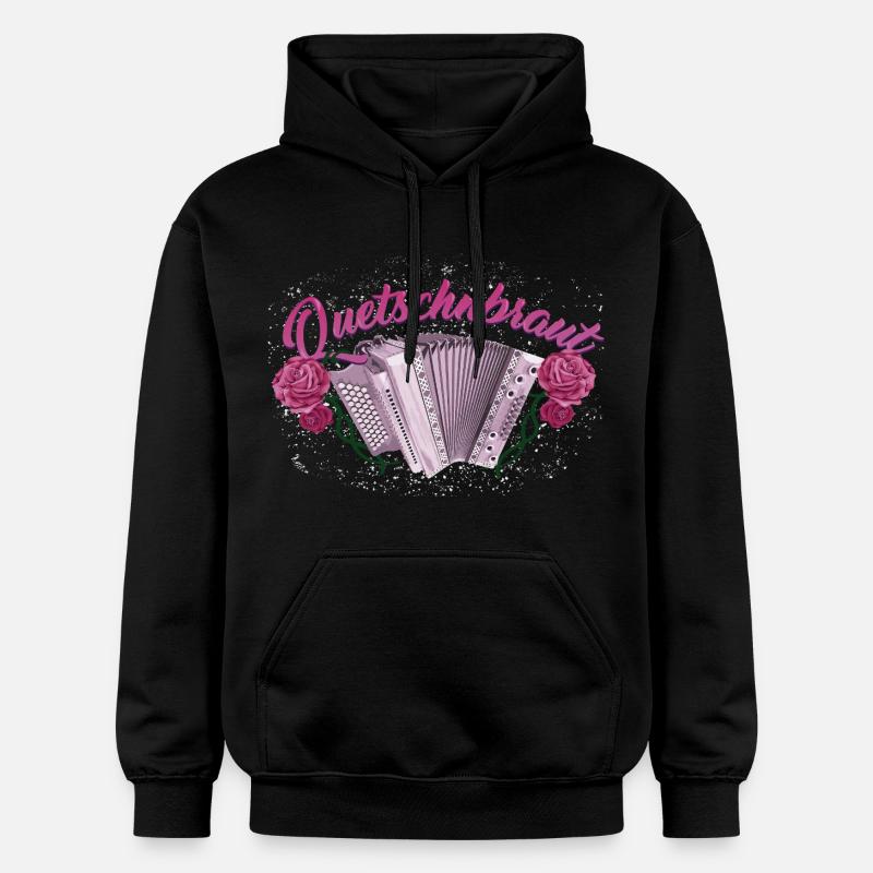 Squeeze Bride - Harmonica with Roses - Gildan Unisex Softstyle® Midweight Hoodie - black