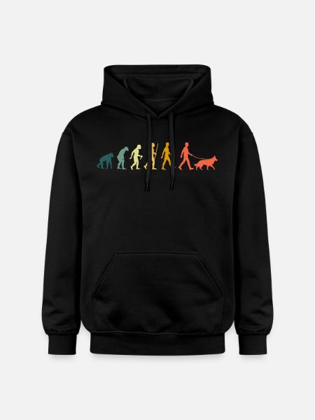Retro Schäferhund Evolution Schäferhunde - Gildan Unisex Softstyle® Midweight Hoodie - Schwarz