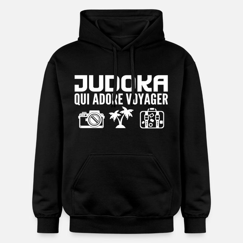 Voyageurs & Judokas : Passion & Découverte - Sweat à capuche Softstyle® Gildan Unisexe - noir