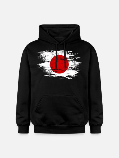 Drapeau japonais utilisé - Sweat à capuche Softstyle® Gildan Unisexe - noir