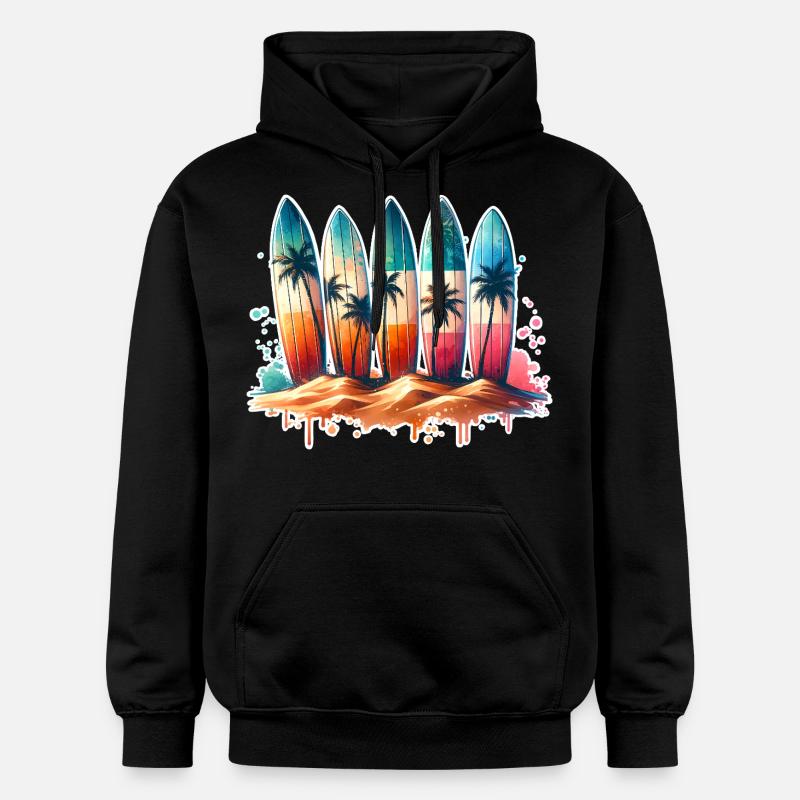 Surfeurs - Sweat à capuche Softstyle® Gildan Unisexe - noir