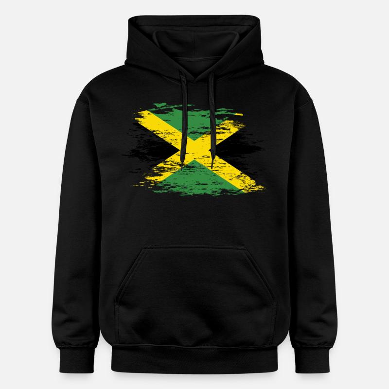 Drapeau de la Jamaïque utilisé - Sweat à capuche Softstyle® Gildan Unisexe - noir