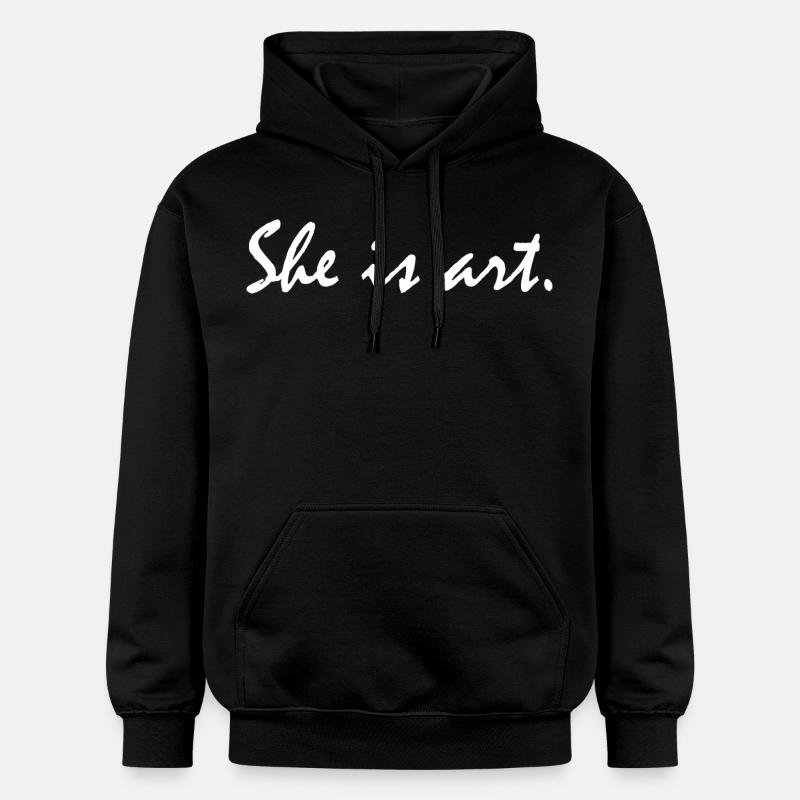 She is art - Sweat à capuche Softstyle® Gildan Unisexe - noir