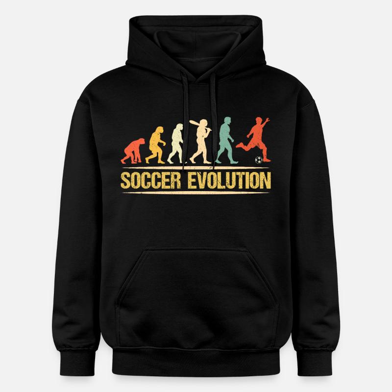 Évolution du football - Sweat à capuche Softstyle® Gildan Unisexe - noir