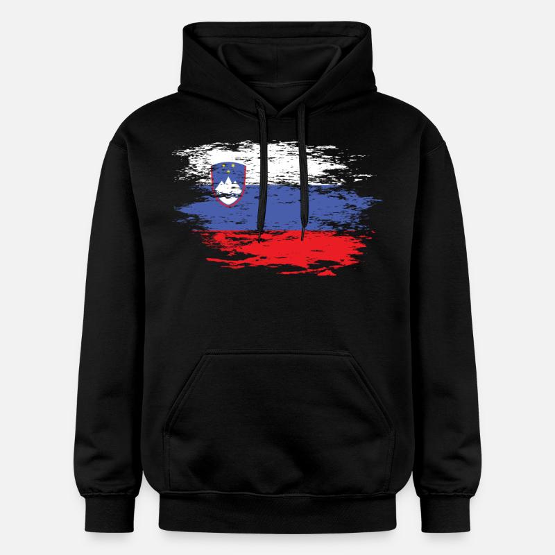 Drapeau de la Slovénie utilisé - Sweat à capuche Softstyle® Gildan Unisexe - noir