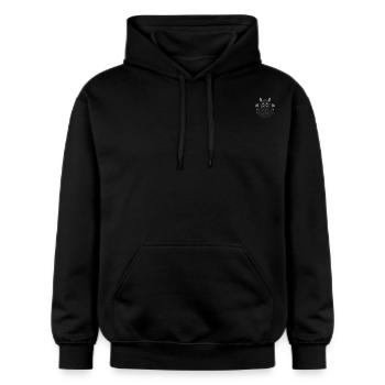 Mit Faden bestickte Katze - Gildan Unisex Softstyle® Midweight Hoodie - Schwarz - Vorne - Marisol (170cm) & Nik (191cm)