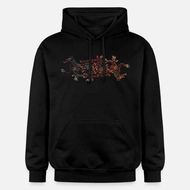 Loups vikings - Sweat à capuche Softstyle® Gildan Unisexe - noir