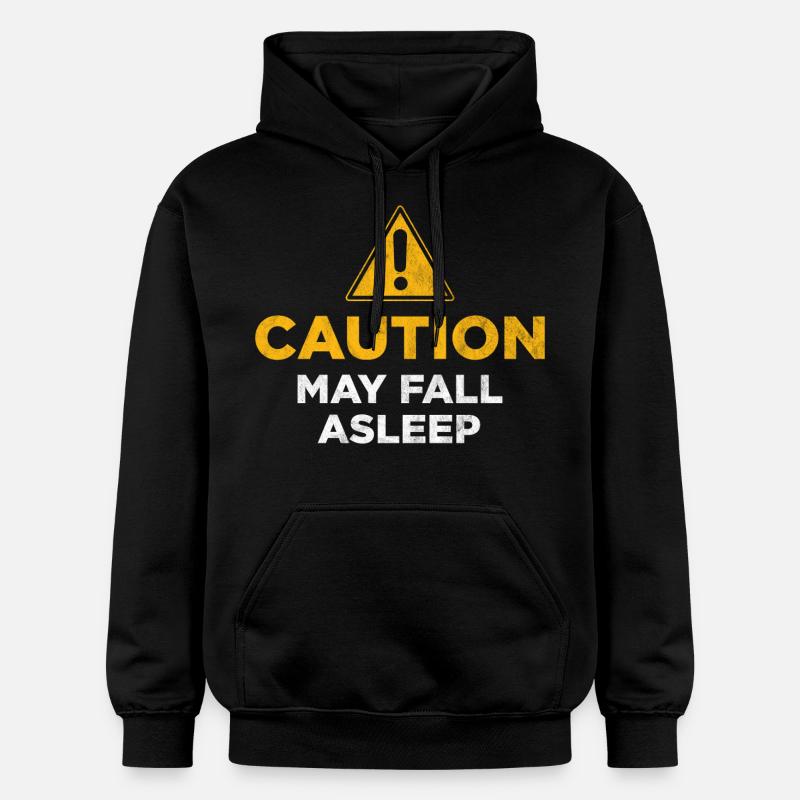 Caution May Fall Asleep - Gildan Unisex Softstyle® Midweight Hoodie - black