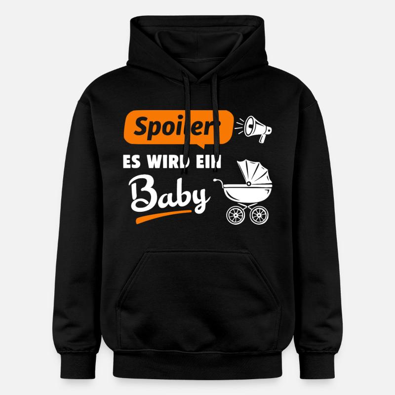 Spoiler: Es wird ein Baby - Gildan Unisex Softstyle® Midweight Hoodie - Schwarz