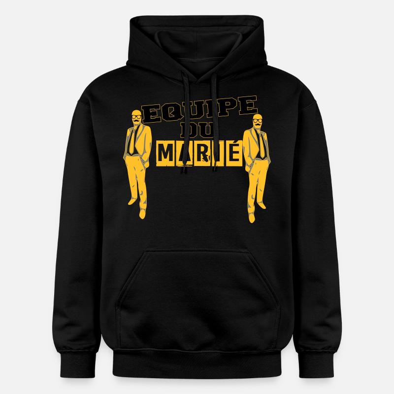 équipe marié avec moustache - Sweat à capuche Softstyle® Gildan Unisexe - noir