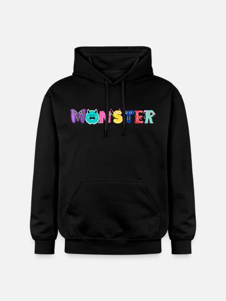 Monster Alphabet - Gildan Unisex Softstyle® Midweight Hoodie - black