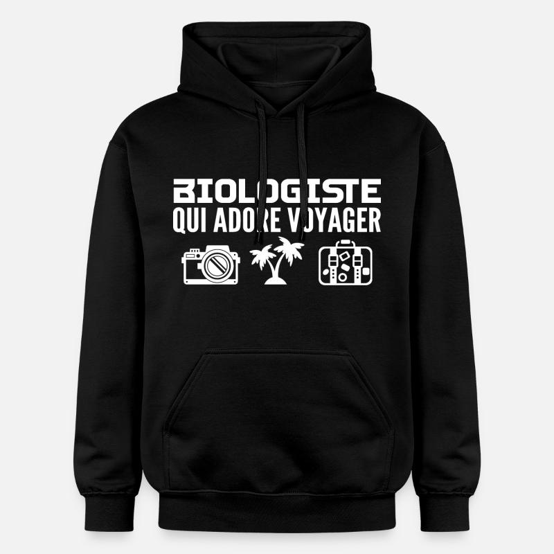 Voyageurs & Biologistes : Passion & Découverte - Sweat à capuche Softstyle® Gildan Unisexe - noir