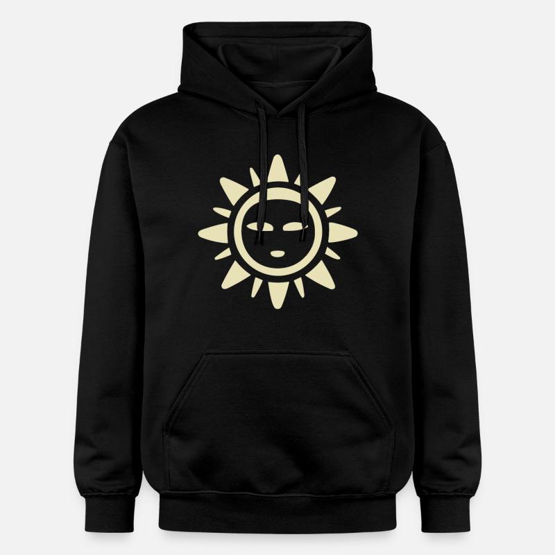 Abstrait Soleil Soleil Art abstrait - Sweat à capuche Softstyle® Gildan Unisexe - noir
