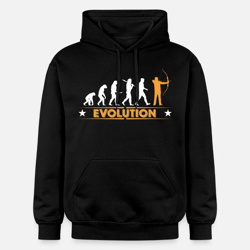 Bogenschiessen Evolution - orange/weiss - Gildan Unisex Softstyle® Midweight Hoodie - Schwarz