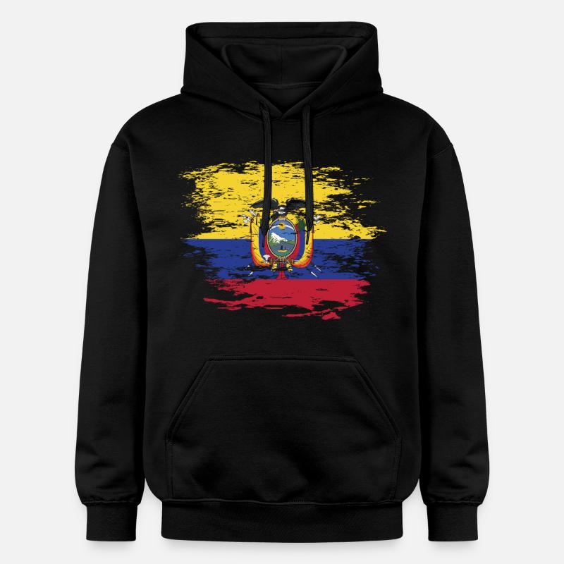 Drapeau de l'Équateur utilisé - Sweat à capuche Softstyle® Gildan Unisexe - noir