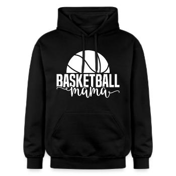 Basketball mama weiß - Gildan Unisex Softstyle® Midweight Hoodie - Schwarz - Vorne - Marisol (170cm) & Nik (191cm)