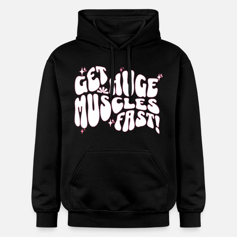 Big Muscles Fun Slogan Design - Sweat à capuche Softstyle® Gildan Unisexe - noir