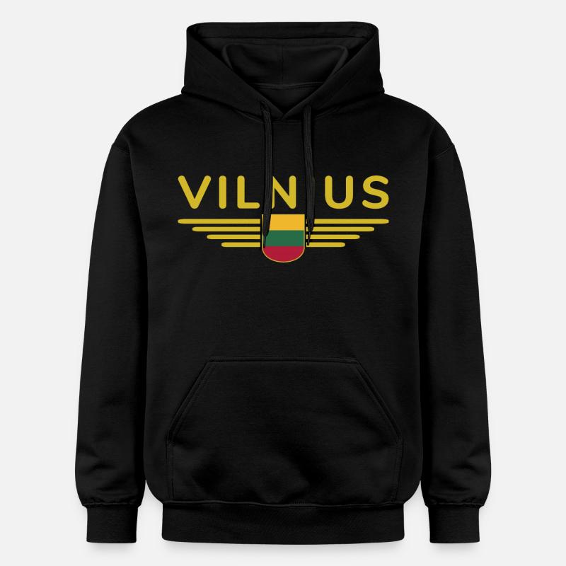 T-shirt Vilnius – Déclaration élégante - Sweat à capuche Softstyle® Gildan Unisexe - noir