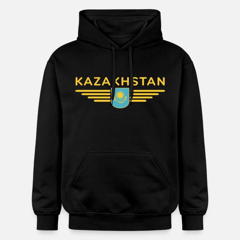 Kasachstan Design – Steppe und Tradition - Gildan Unisex Softstyle® Midweight Hoodie - Schwarz