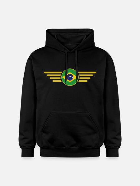 I Love Brazil, koszulka w stylu elegancji - Bluza z kapturem typu unisex Gildan Softstyle® Midweight - czarny