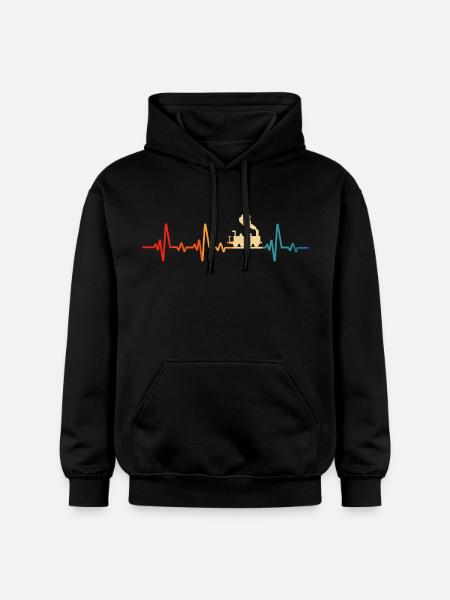Model Railway Retro Railway Locomotive - Gildan Unisex Softstyle® Midweight Hoodie - black