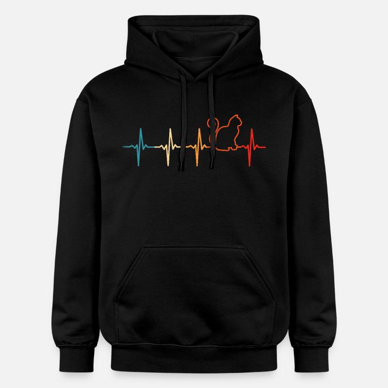 chat rétro heartbeat chats chat - Sweat à capuche Softstyle® Gildan Unisexe - noir
