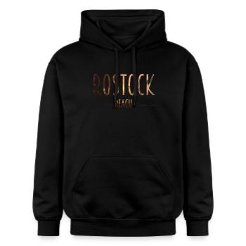 Rostock Beach - Gildan Unisex Softstyle® Midweight Hoodie - Schwarz - Vorne - Marisol (170cm) & Nik (191cm)