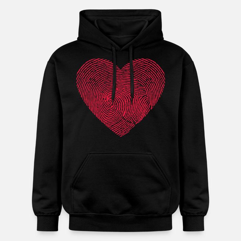amour d’empreintes digitales - empreinte - Sweat à capuche Softstyle® Gildan Unisexe - noir