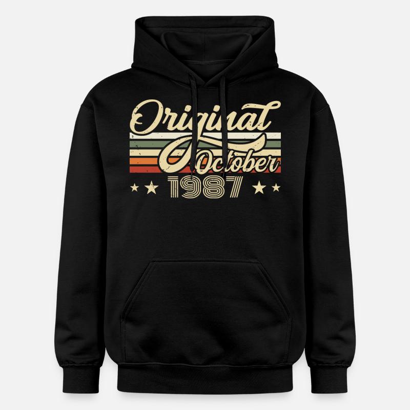 Octobre 1987 Anniversaire en Octobre - Octobre 1987 - Sweat à capuche Softstyle® Gildan Unisexe - noir