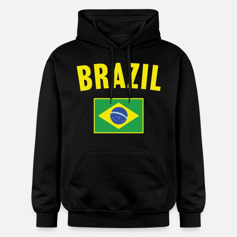 Drapeau du Brésil - Sweat à capuche Softstyle® Gildan Unisexe - noir