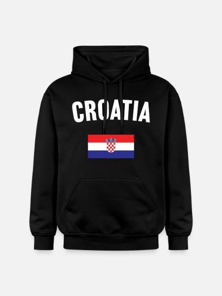 Croatia Flag - Gildan Unisex Softstyle® Midweight Hoodie - black