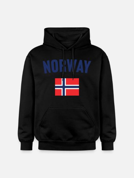 Norway Flag - Gildan Unisex Softstyle® Midweight Hoodie - black