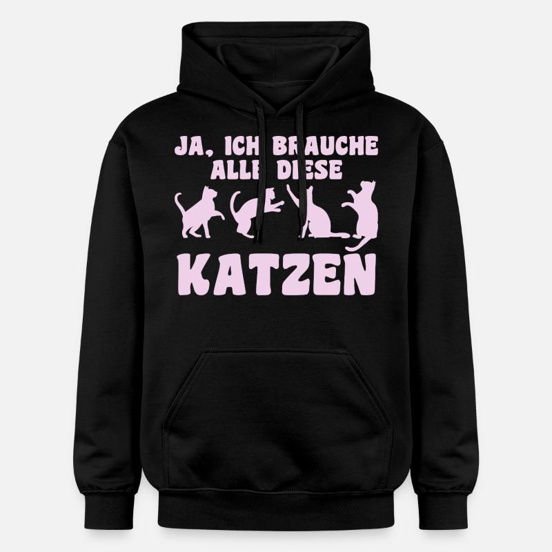 Katze Tier Katzen Geschenk - Gildan Unisex Softstyle® Midweight Hoodie - Schwarz