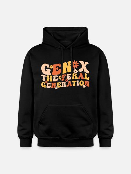 Gen X The Feral Generation Funny Generation X - Gildan Unisex Softstyle® Midweight Hoodie - black