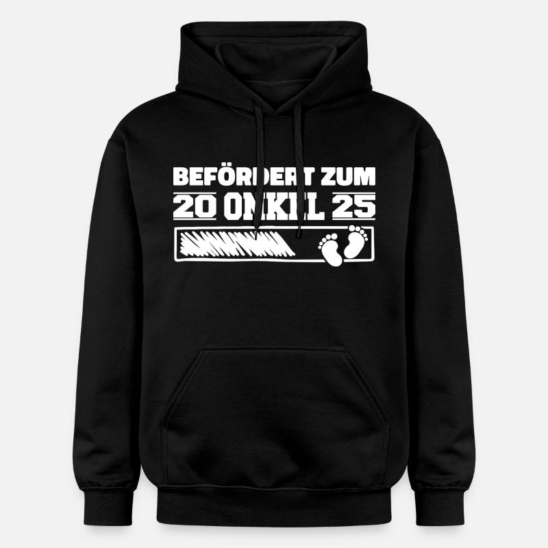 Grossesse Annoncer Naissance 2025 Oncle - Sweat à capuche Softstyle® Gildan Unisexe - noir
