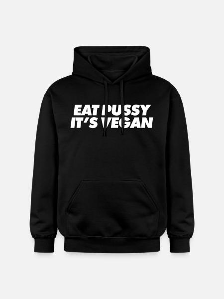 EAT PUSSY IT'S VEGAN - Gildan Unisex Softstyle® Midweight Hoodie - black