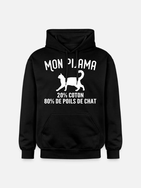 Humorous Cat Hair Pajamas - Gildan Unisex Softstyle® Midweight Hoodie - black