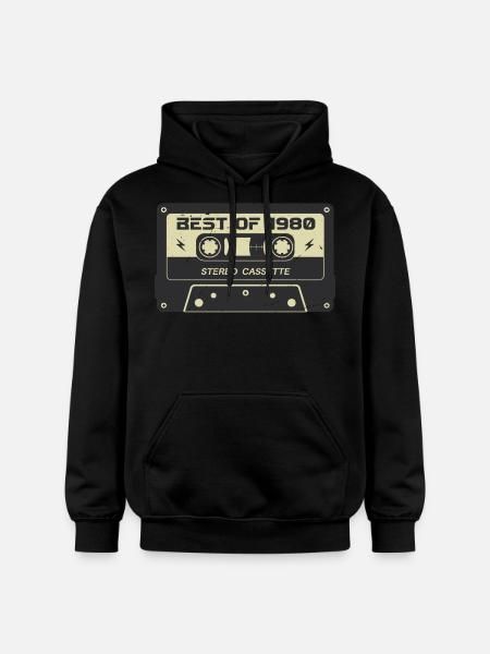 Retro cassette tape 1980's vintage 1980's birthday 1980's - Gildan Unisex Softstyle® Midweight Hoodie - black