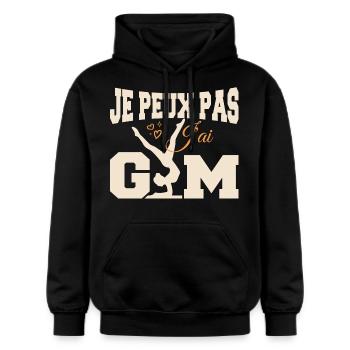 Gymnastique Cadeau Je Peux Pas J'ai Gym - Sweat à capuche Softstyle® Gildan Unisexe - noir - Devant - Marisol (170cm) & Nik (191cm)