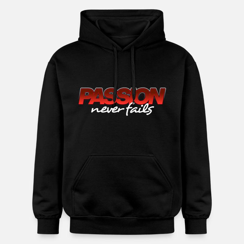 La passion ne faiblit jamais - Sweat à capuche Softstyle® Gildan Unisexe - noir