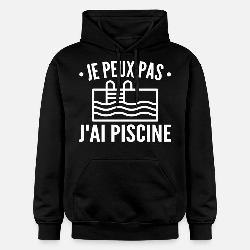 Je Peux Pas J'ai Piscine - Sweat à capuche Softstyle® Gildan Unisexe - noir